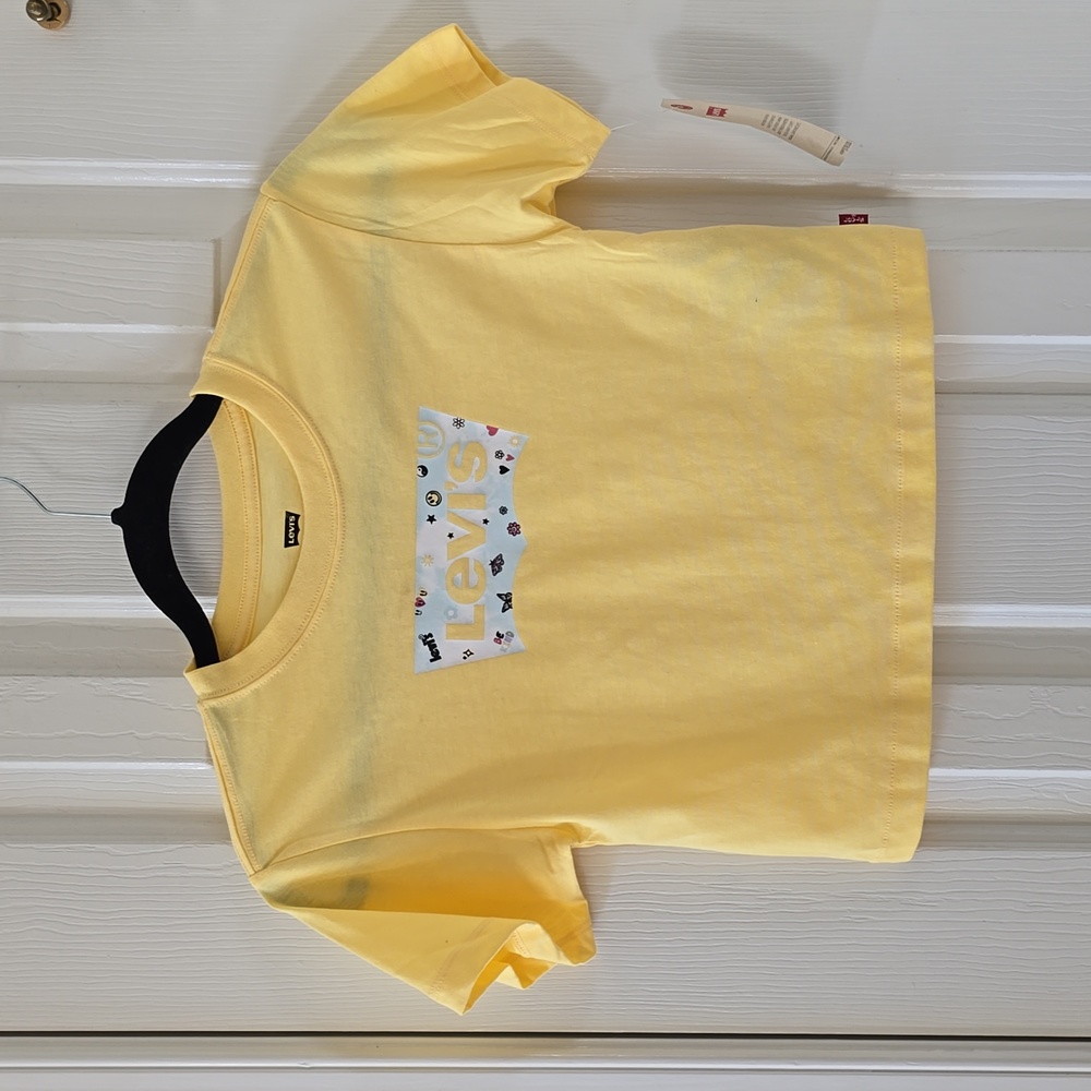 LEVIS BRAND GIRLS YELLOW SHORT SLEEVE TEE-SHIRT SIZE 6X